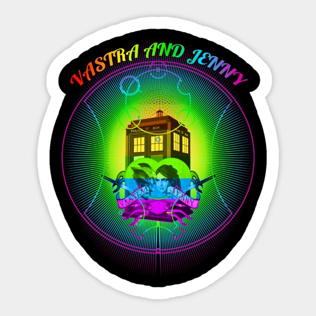 VASTRA AND JENNY RAINBOW VERSION Sticker by KARMADESIGNER T-SHIRT SHOP